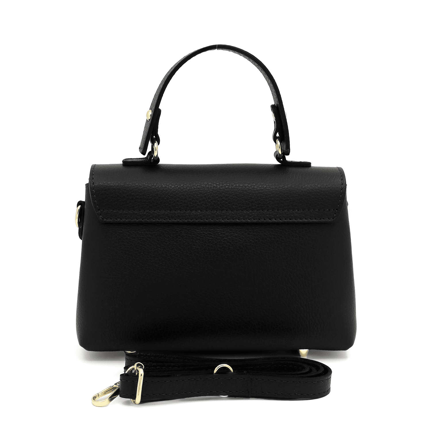 Kicsi és elegáns táska természetes bőrből Poli - fekete