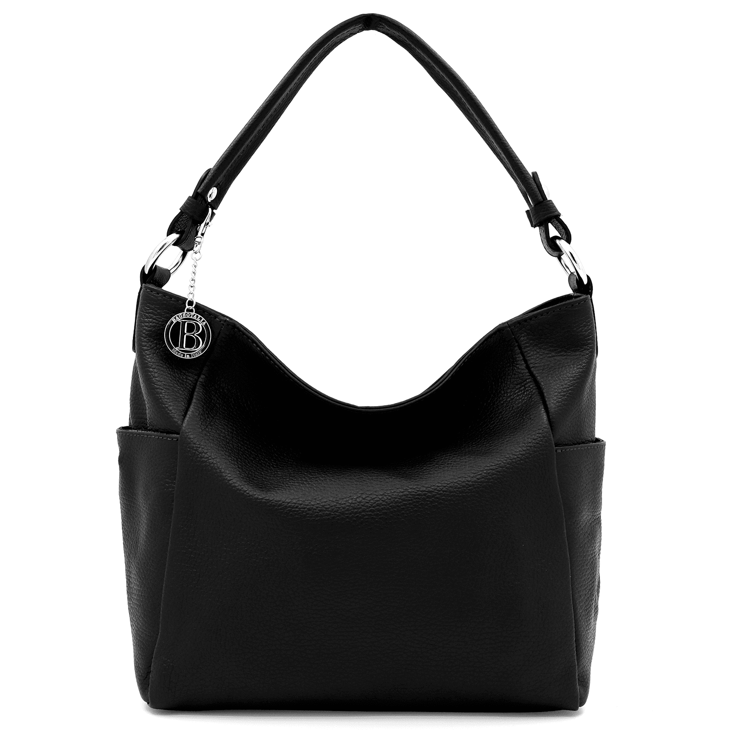 Evelyn természetes bőr női táska - fekete