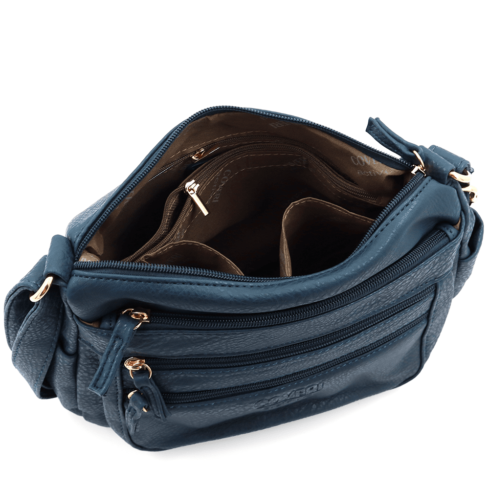 Női válltáska sok zsebbel Magi - kék