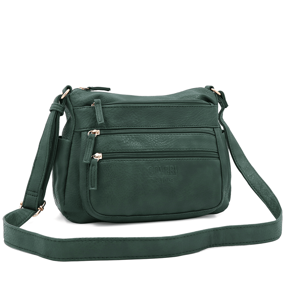 Női válltáska sok zsebbel Magi - zöld