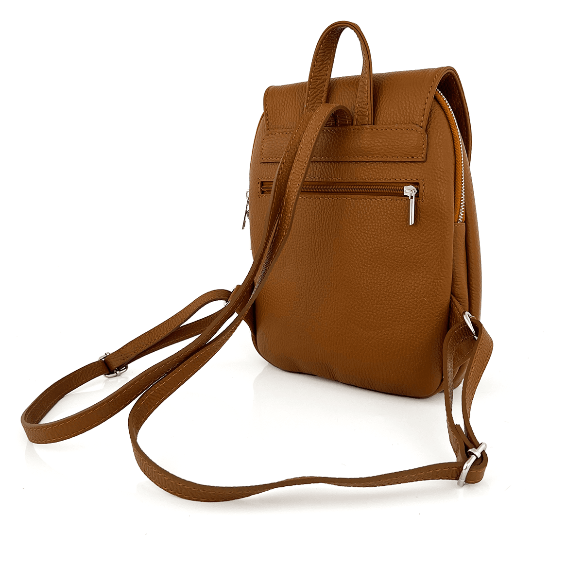 Női hátizsák természetes bőrből Venezia - cserépbarna