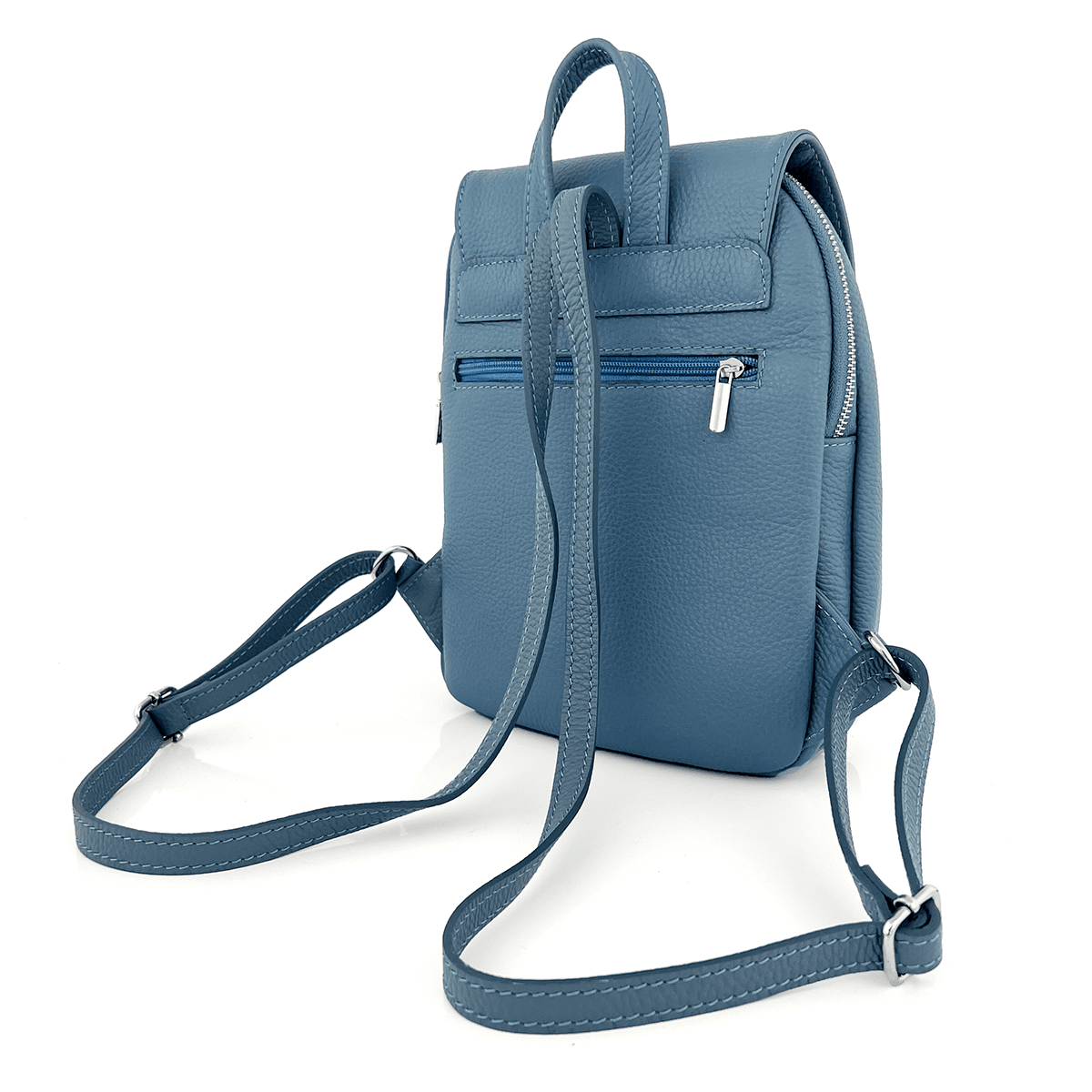 Női hátizsák természetes bőrből Venezia - világoskék