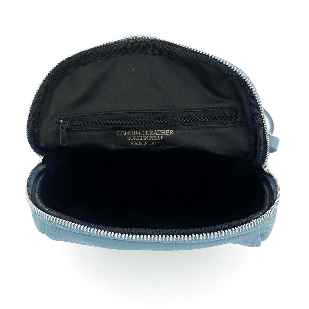 Női hátizsák természetes bőrből Venezia - világoskék