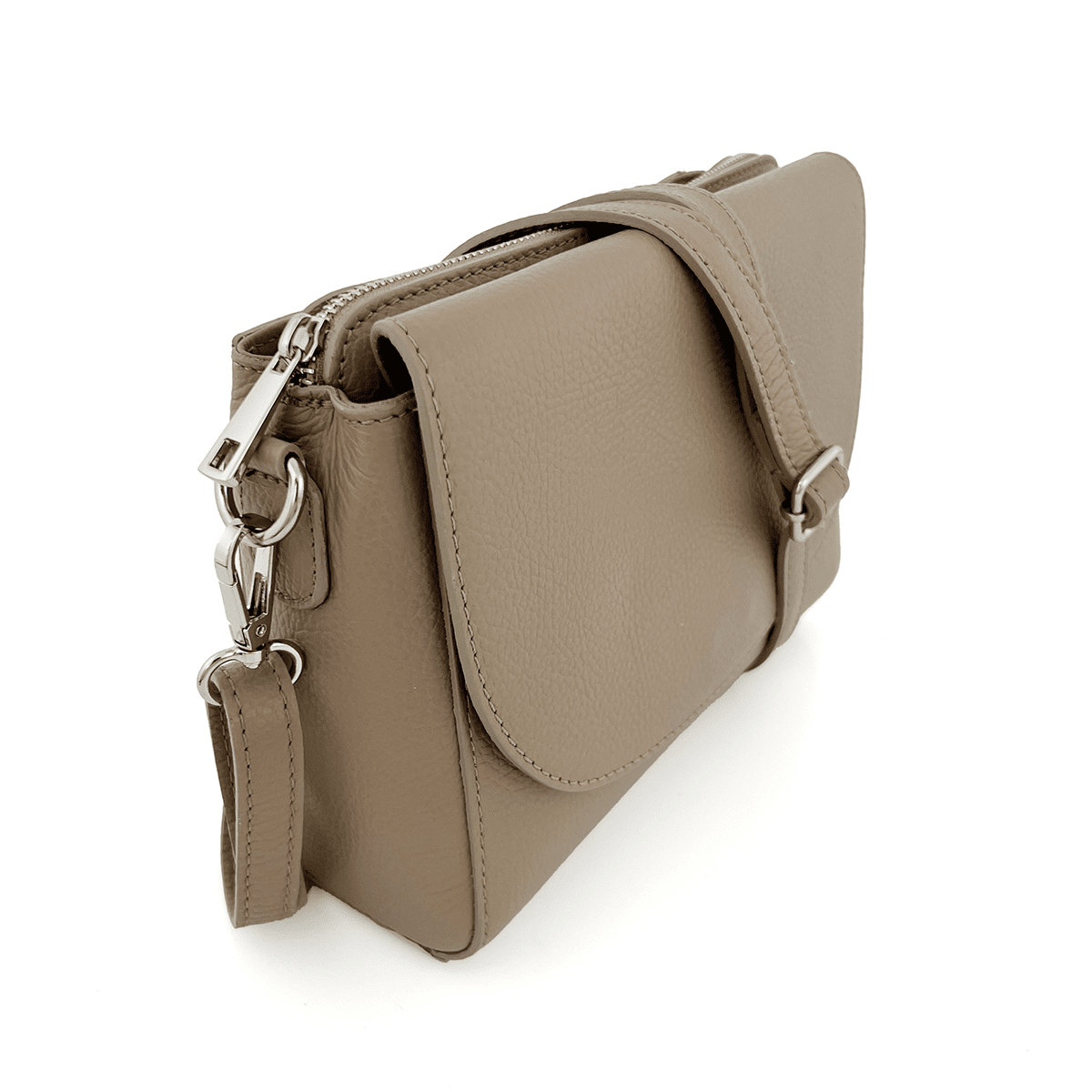 Válltáska természetes bőrből Milana - világosbarna