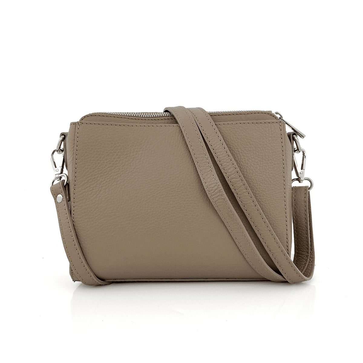 Válltáska természetes bőrből Milana - világosbarna