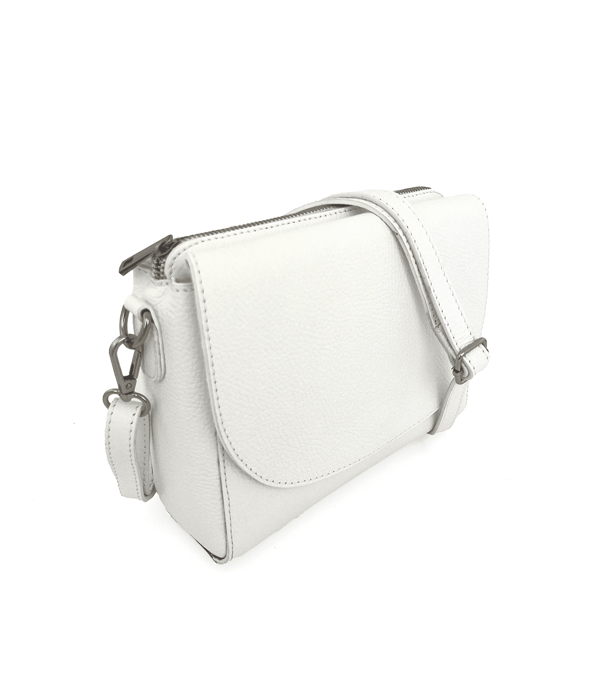 Természetes bőr válltáska Milana - fehér