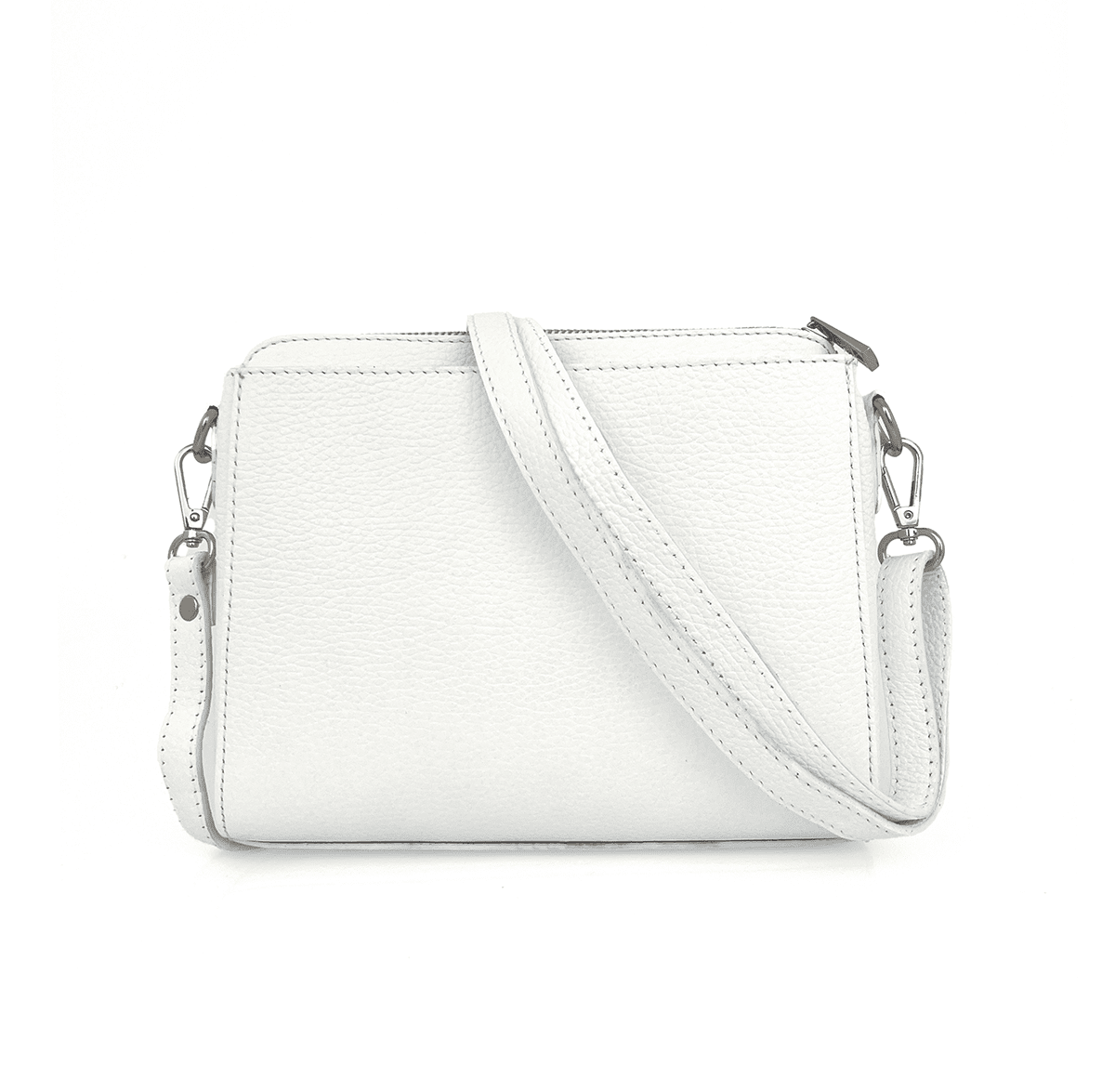 Természetes bőr válltáska Milana - fehér