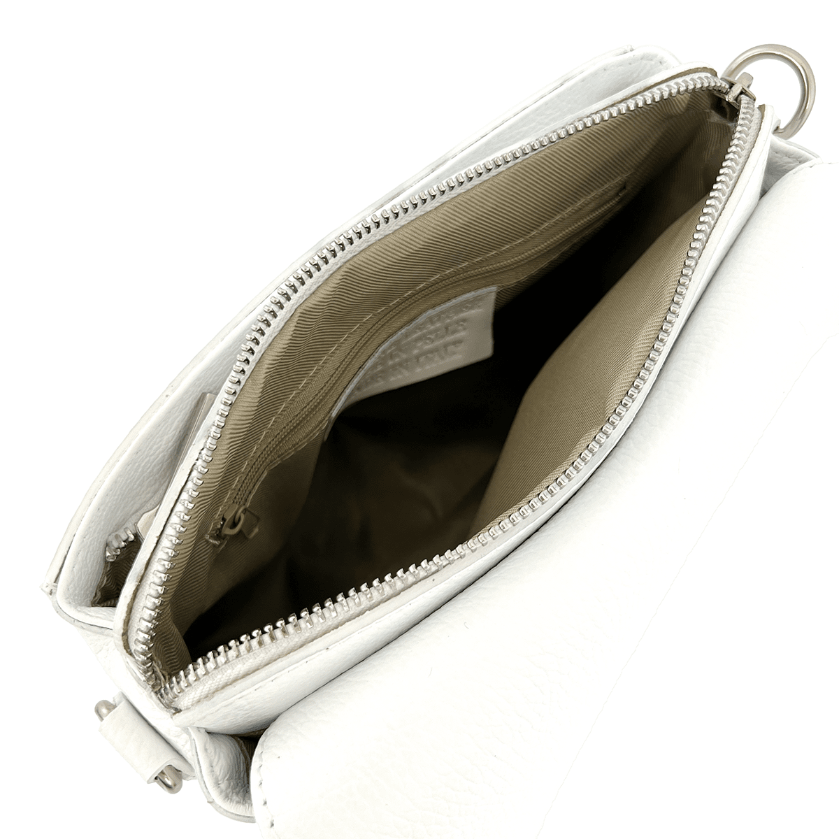 Természetes bőr válltáska Milana - fehér