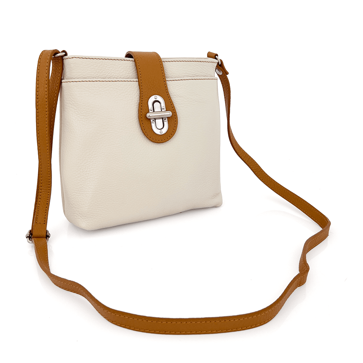 Andria természetes bőr válltáska - bézs