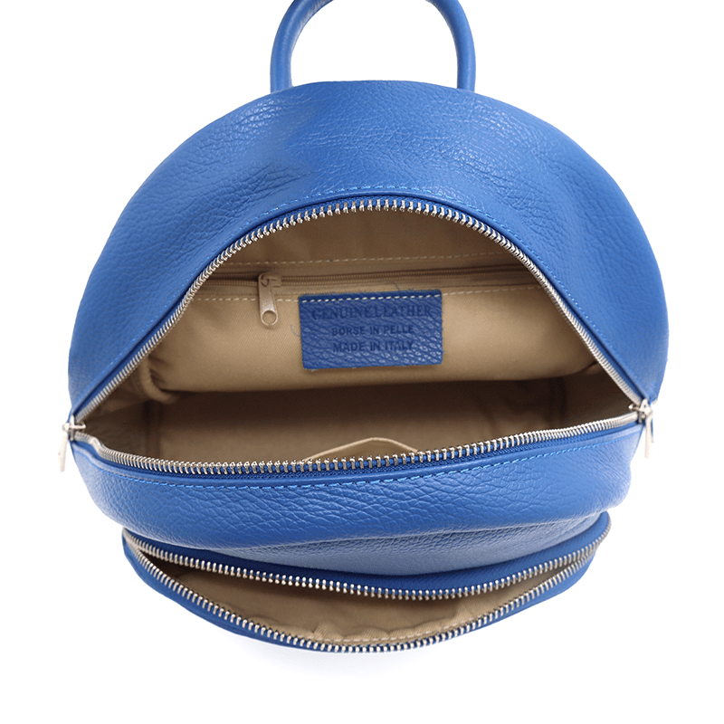 Neda természetes bőr hátizsák - török kék