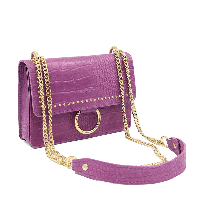 Női táska természetes bőrből - orchidea