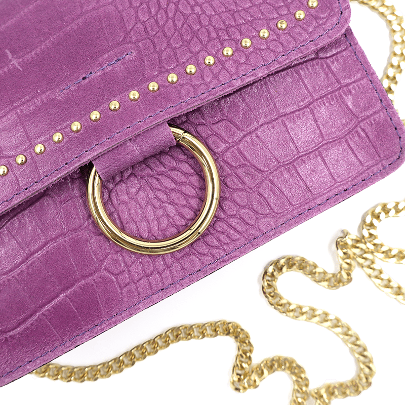 Női táska természetes bőrből - orchidea