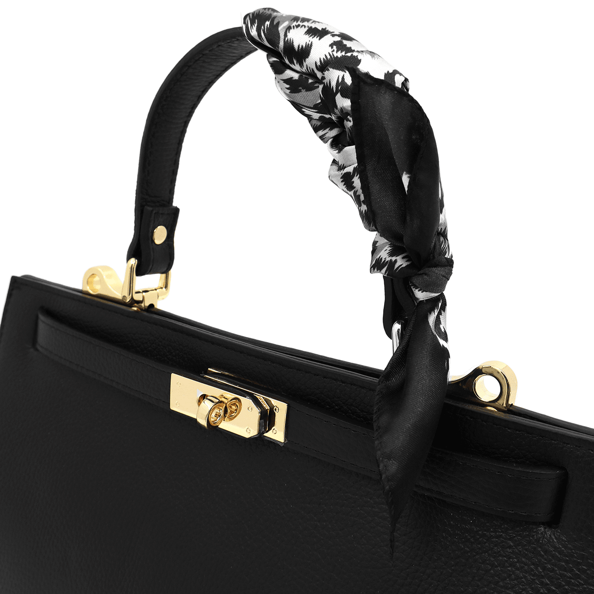 Természetes bőr táska Ivon - fekete