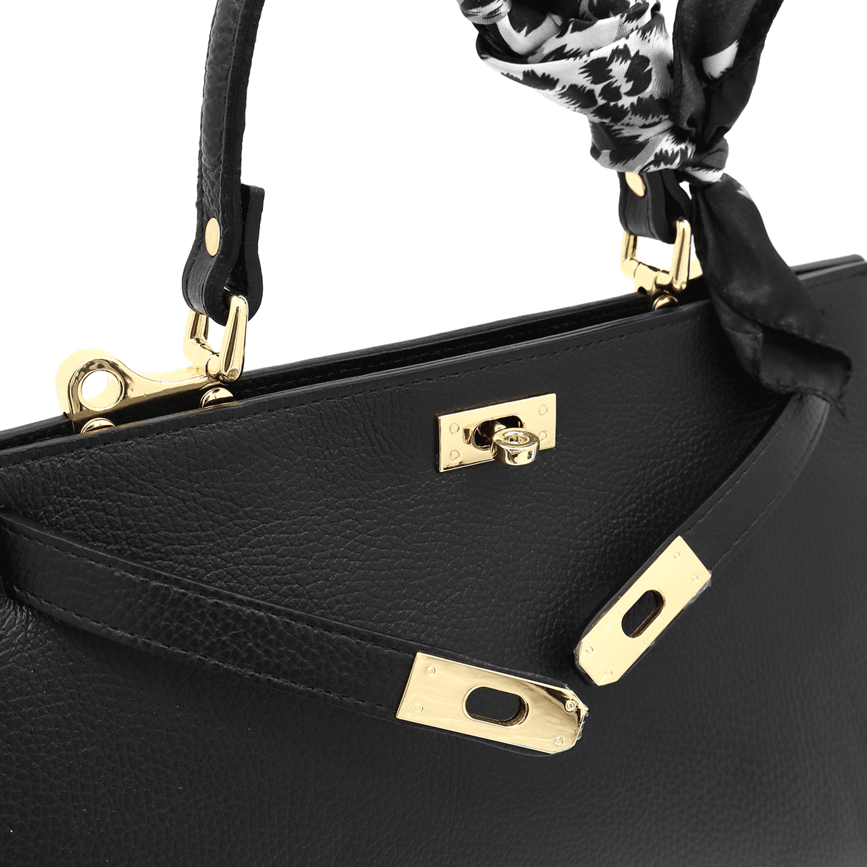 Természetes bőr táska Ivon - fekete