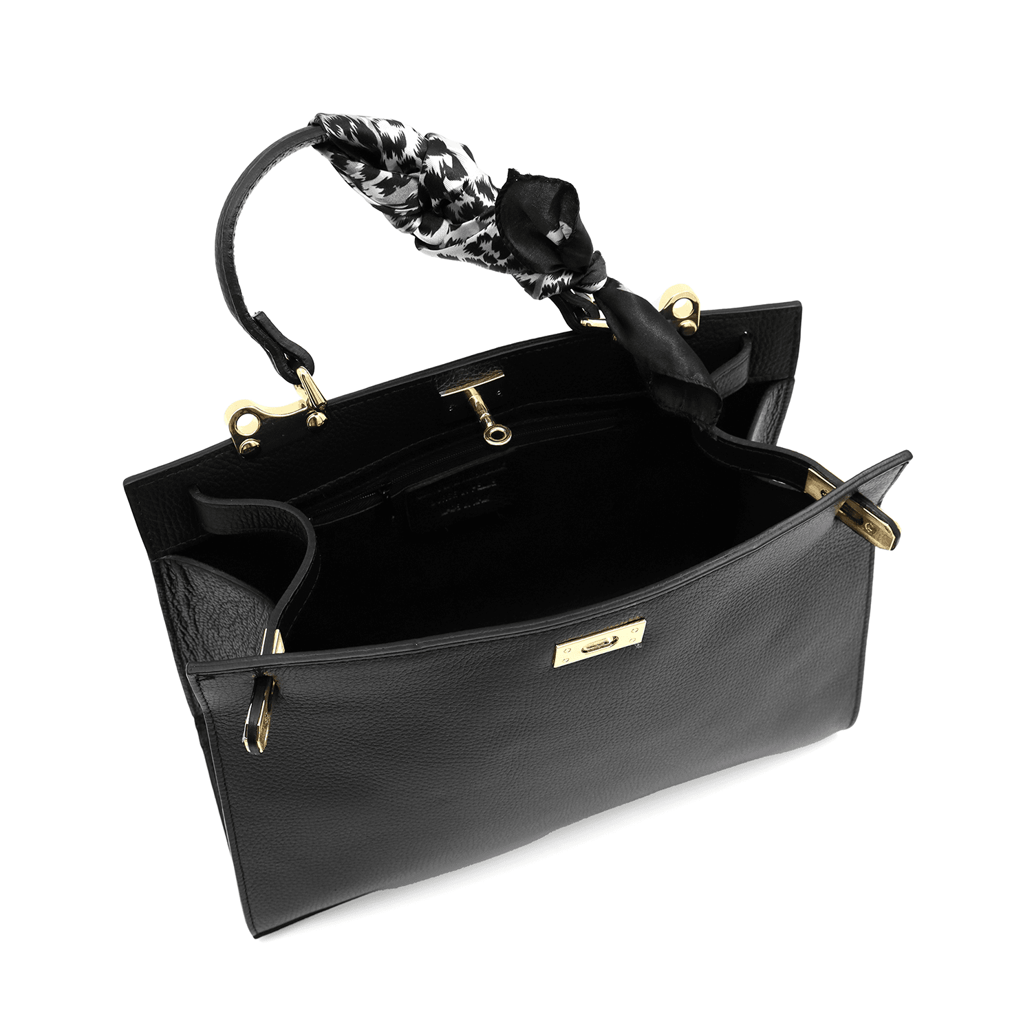 Természetes bőr táska Ivon - fekete