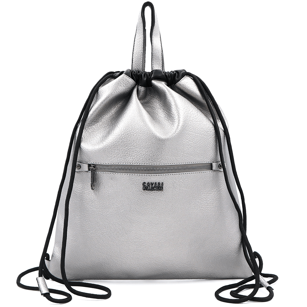 Ökológiai bőr táska - ezüstös