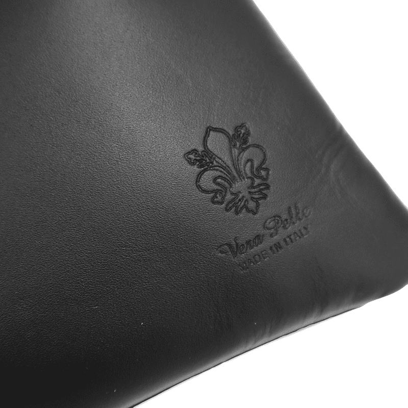 Természetes bőr válltáska - fekete