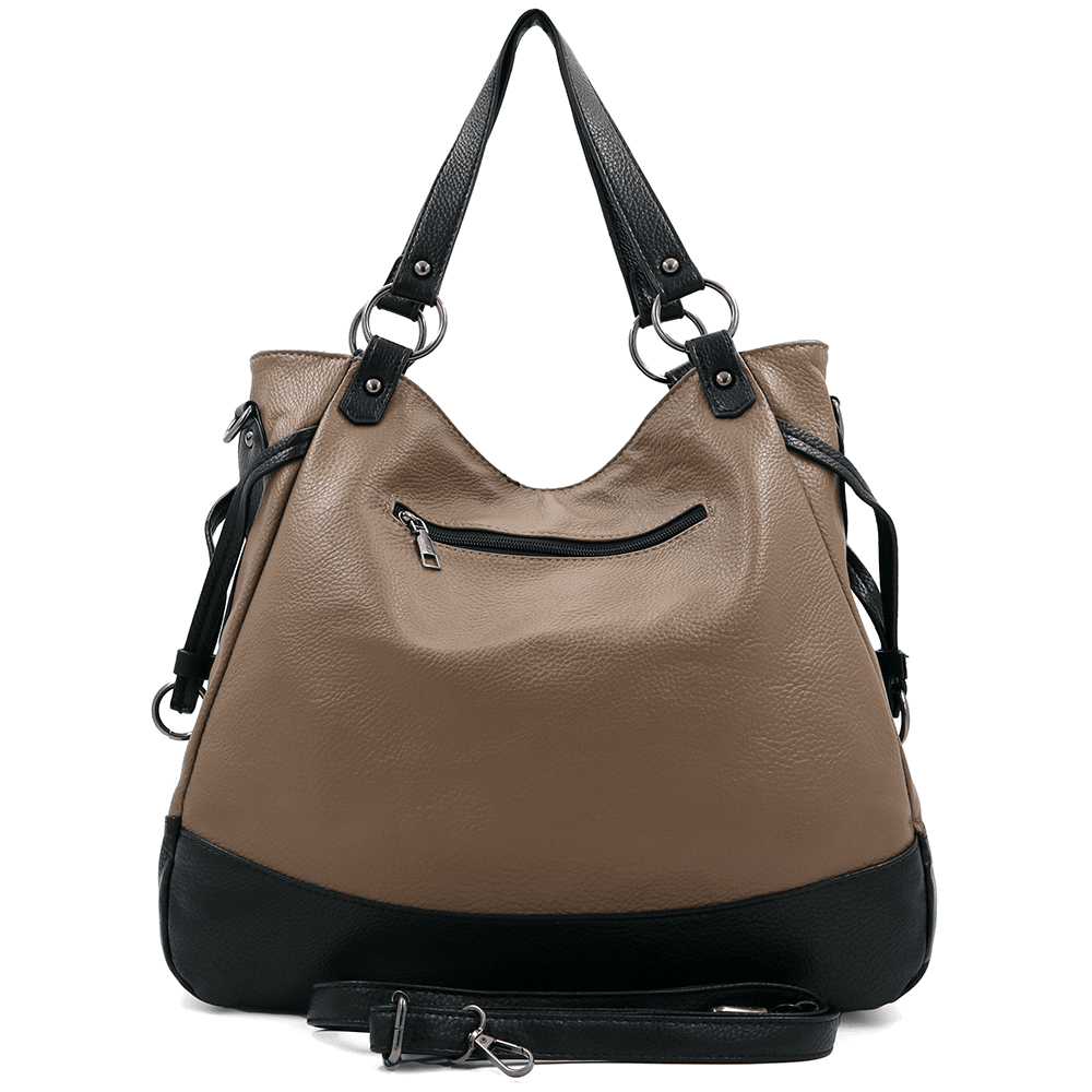 Nagy női táska típusú táska - világosbarna