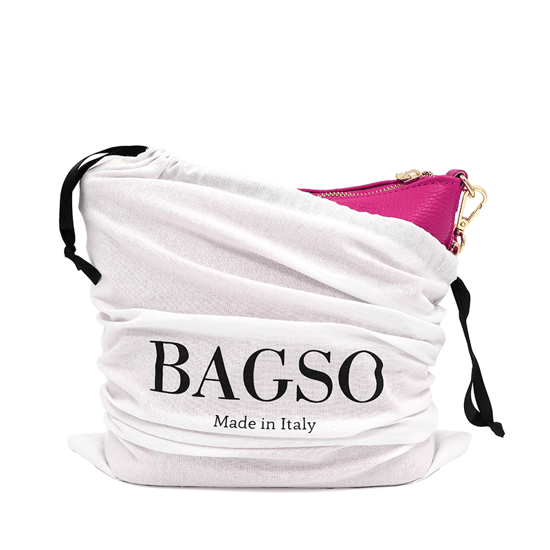 Természetes bőr válltáska 2 fogantyúval - fukszia