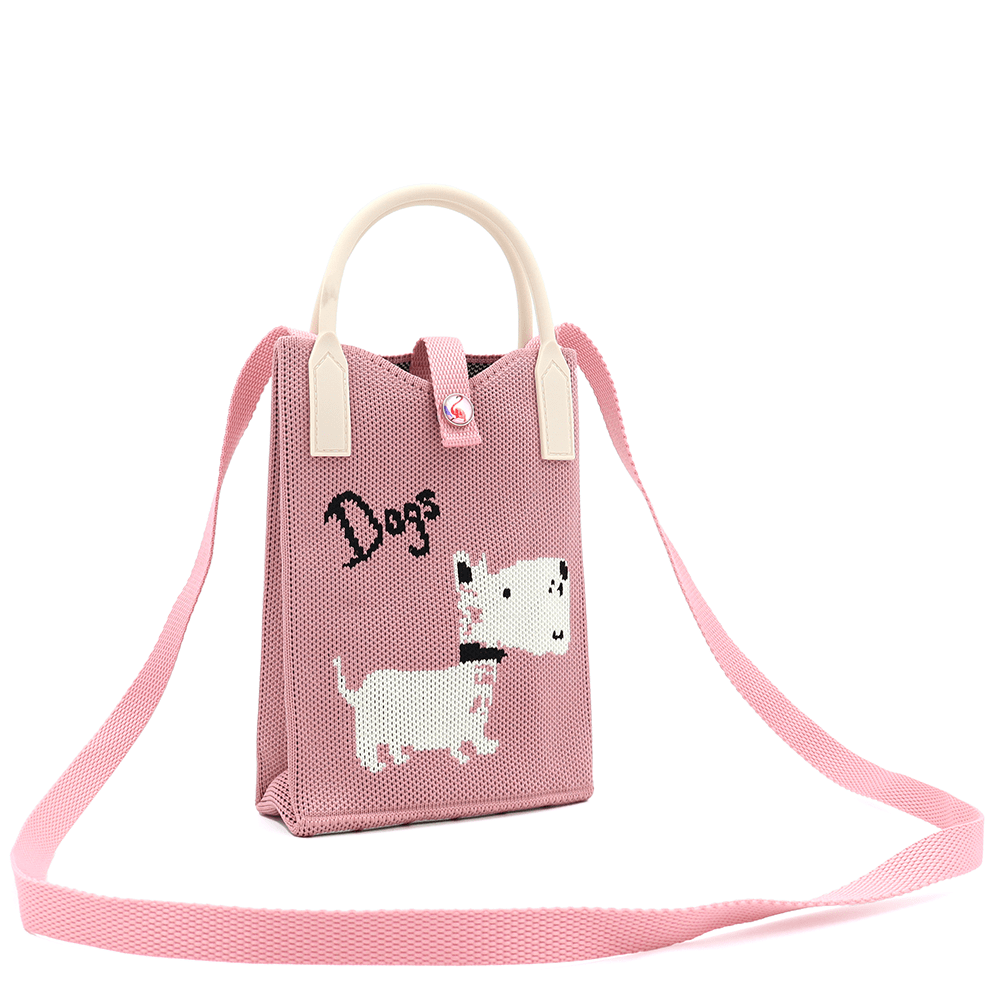 Gyerek válltáska - rózsaszín kutyussal