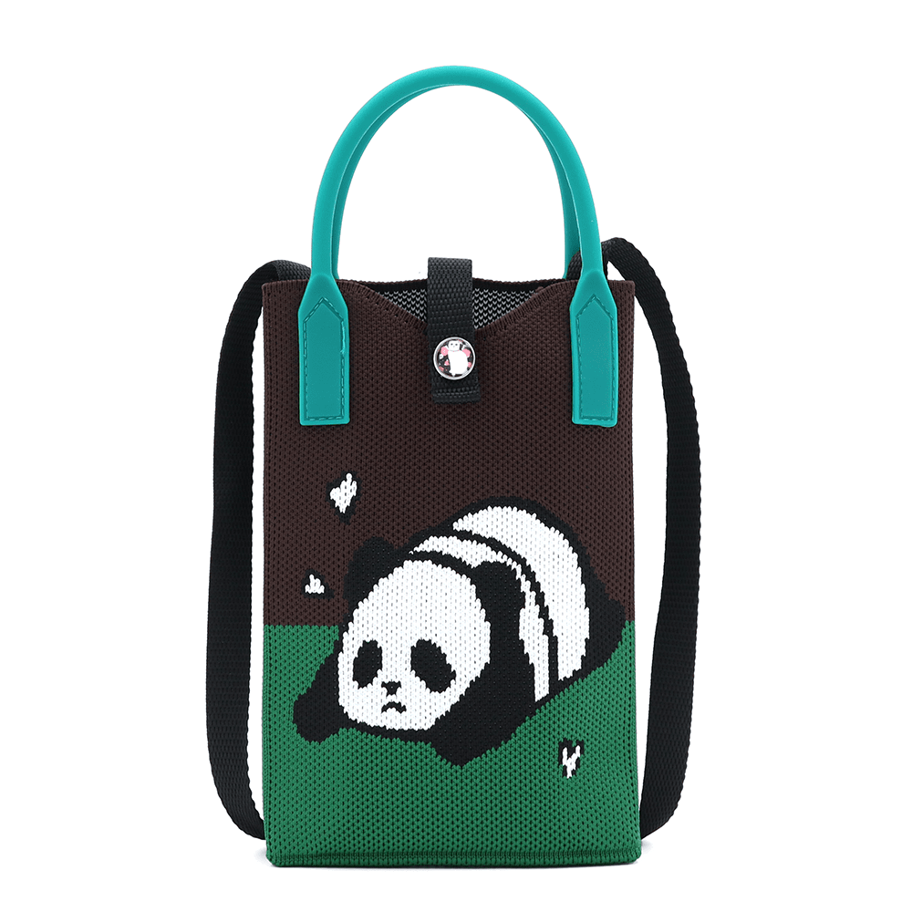 Gyerek válltáska - fekete, pandával