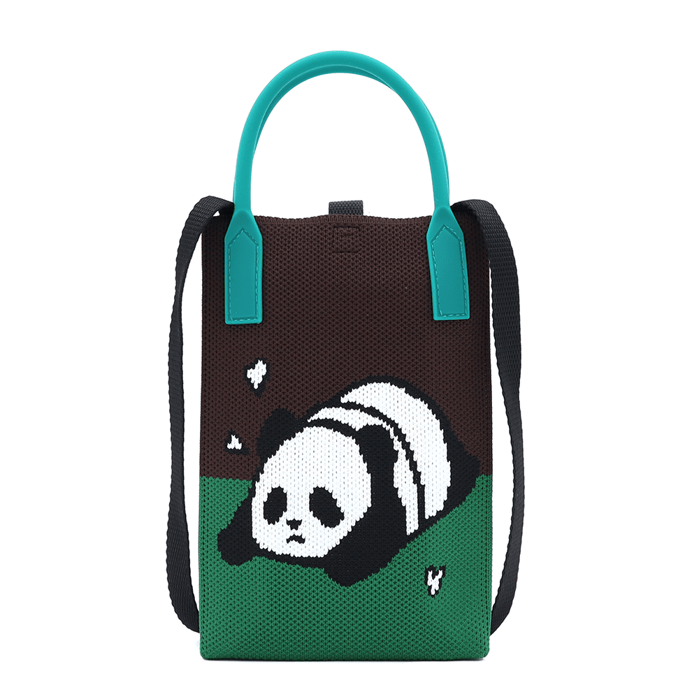 Gyerek válltáska - fekete, pandával