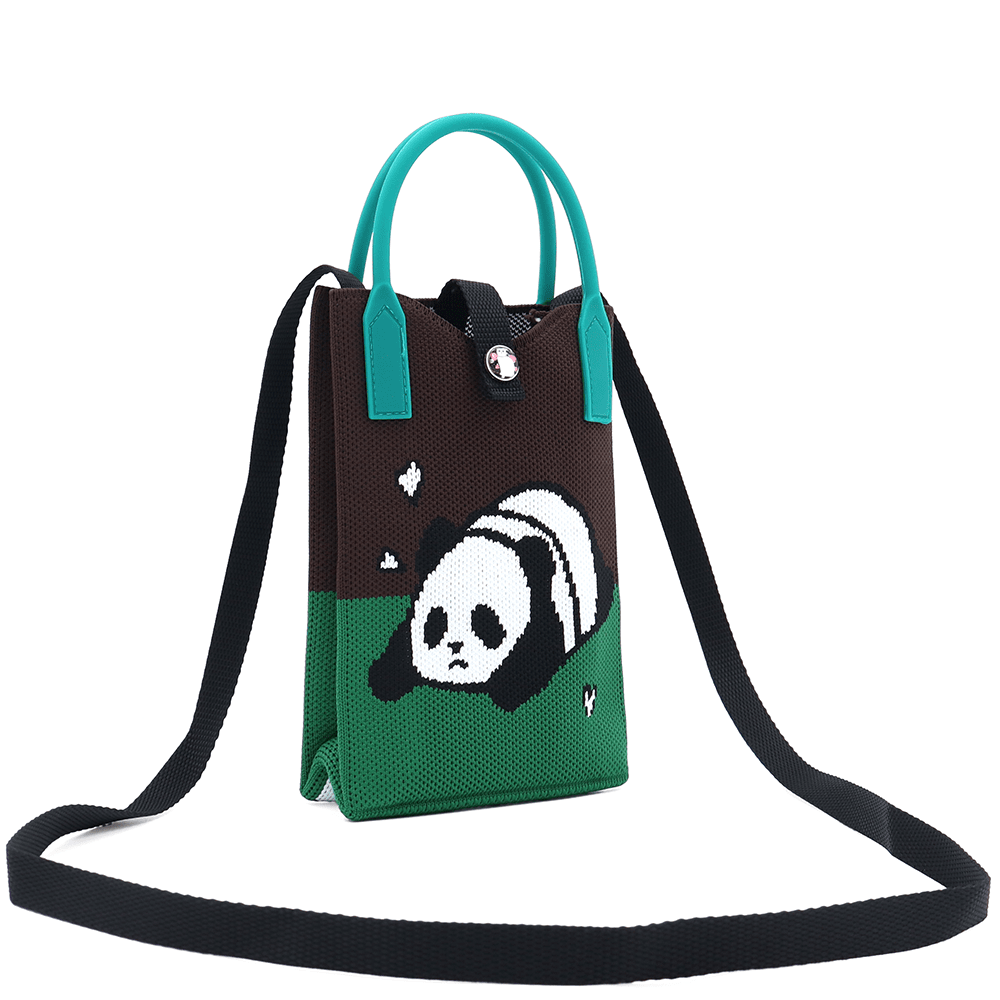 Gyerek válltáska - fekete, pandával