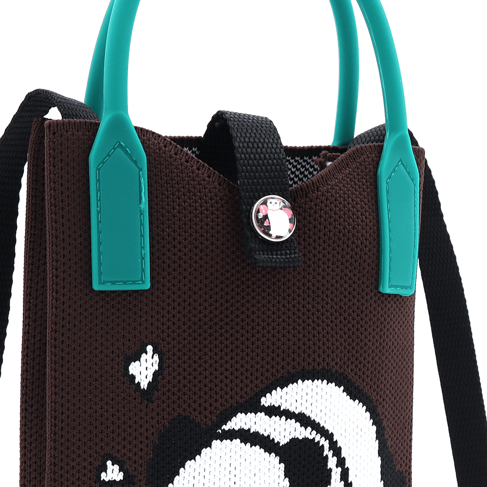 Gyerek válltáska - fekete, pandával