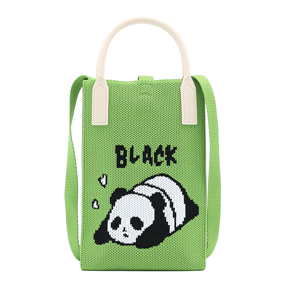 Gyerek válltáska - zöld, pandával