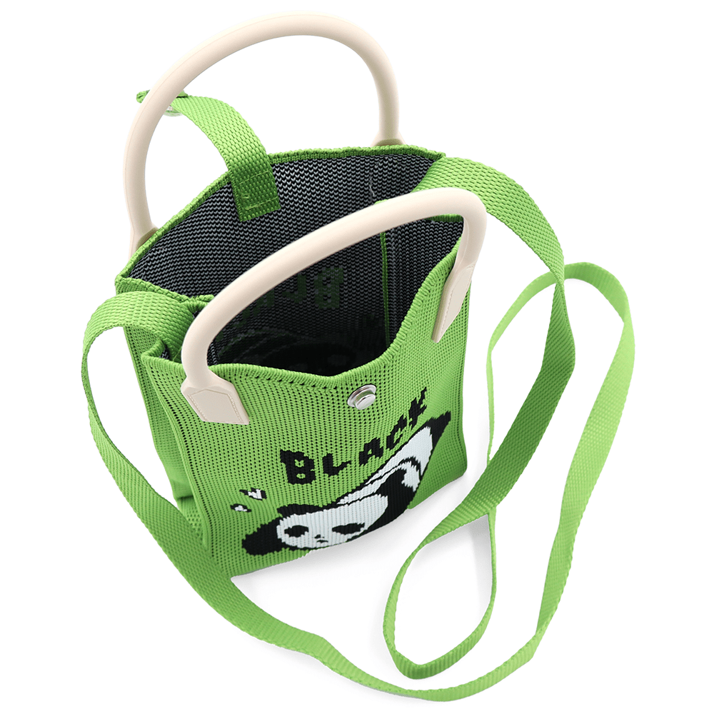 Gyerek válltáska - zöld, pandával