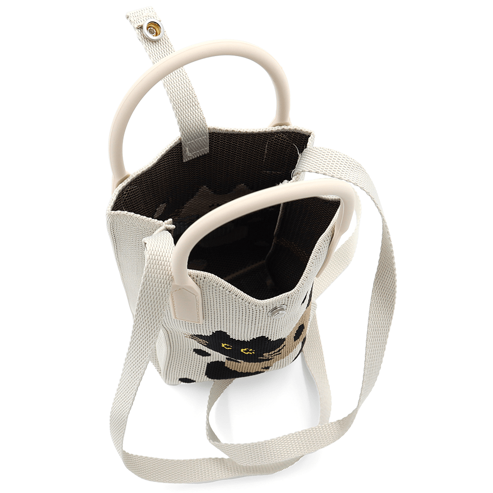 Gyermek válltáska - bézs színű, fekete macskával