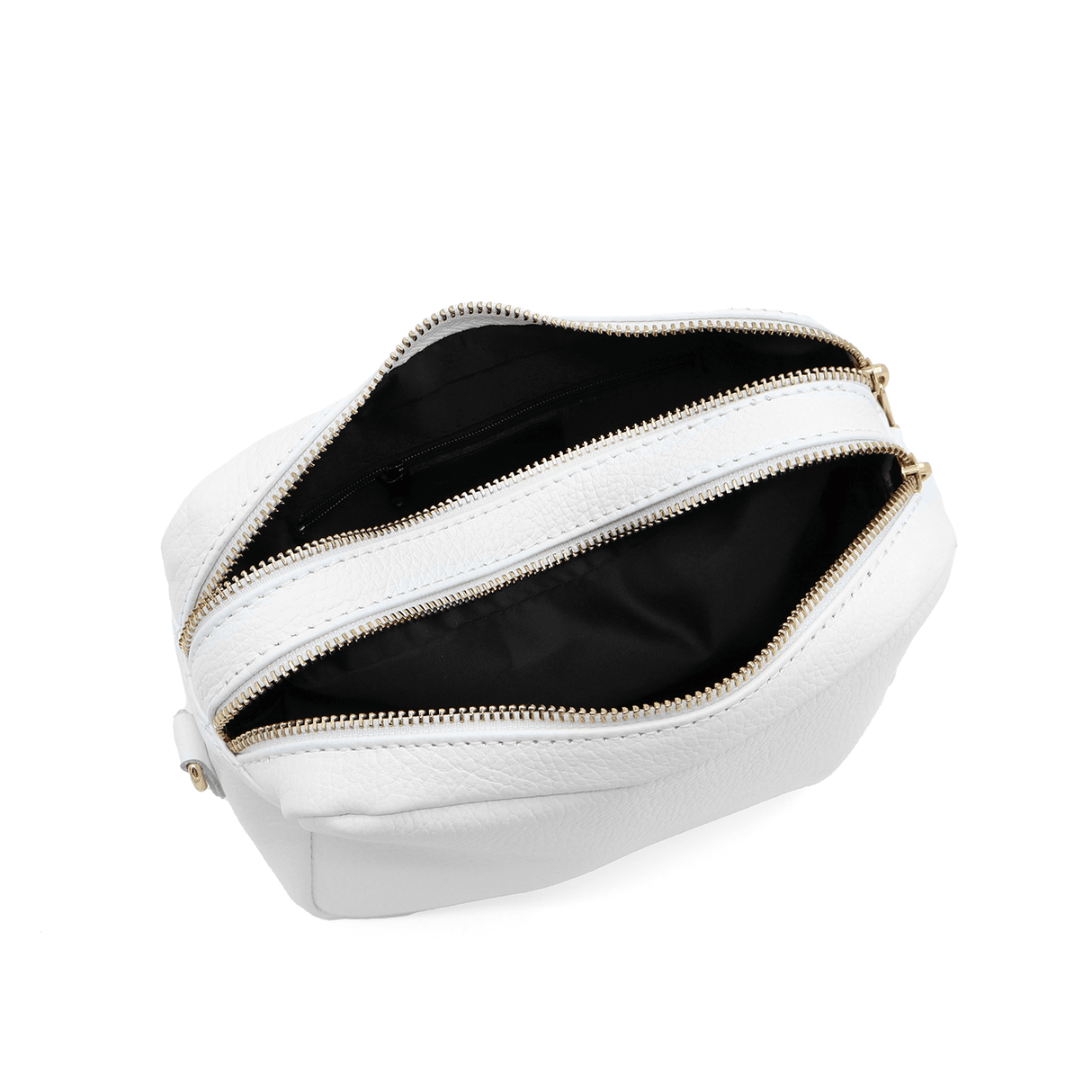 Természetes bőr válltáska 2 fogantyúval - fehér