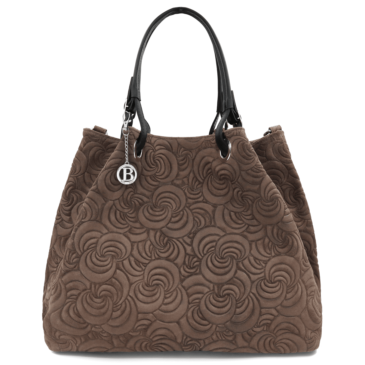 Nagy női táska természetes velúrból Rosie - világosbarna