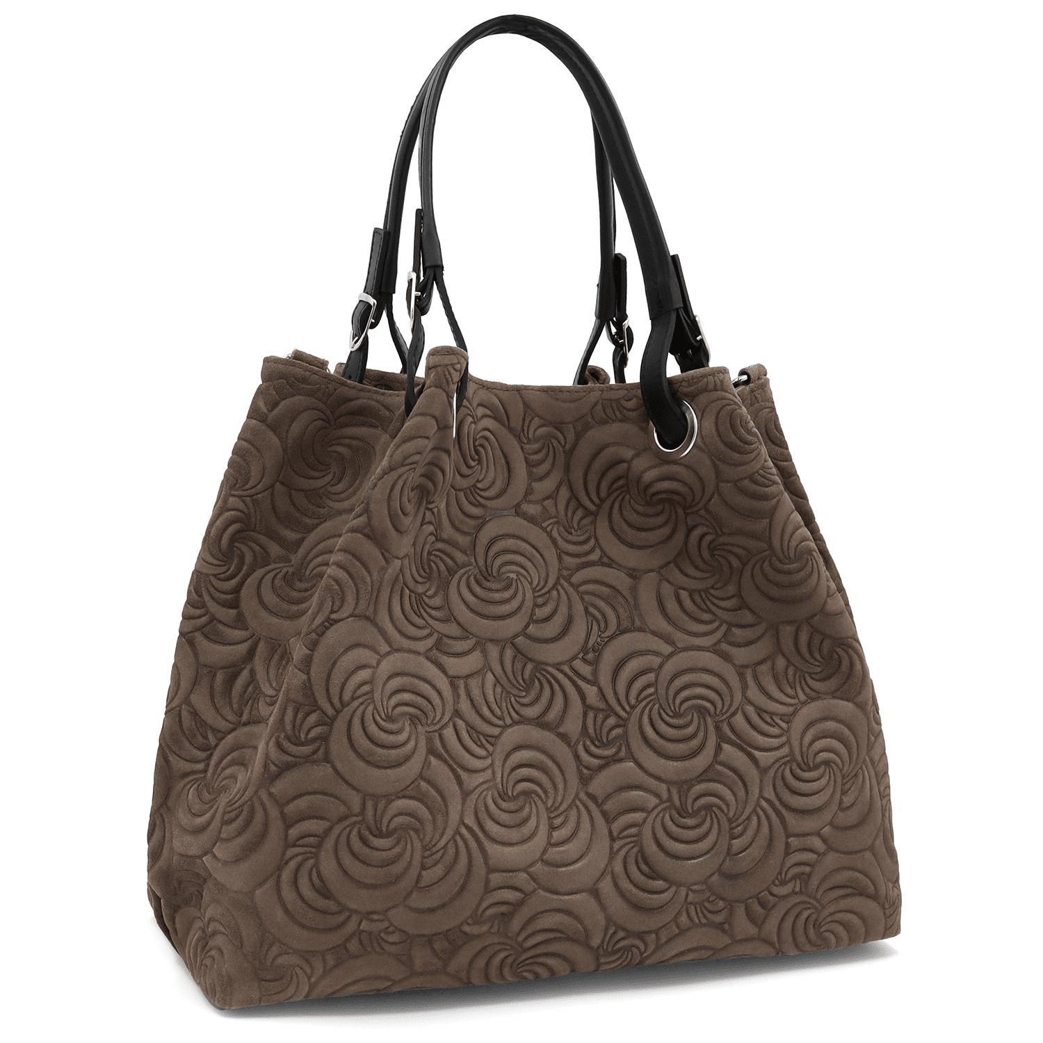 Nagy női táska természetes velúrból Rosie - világosbarna