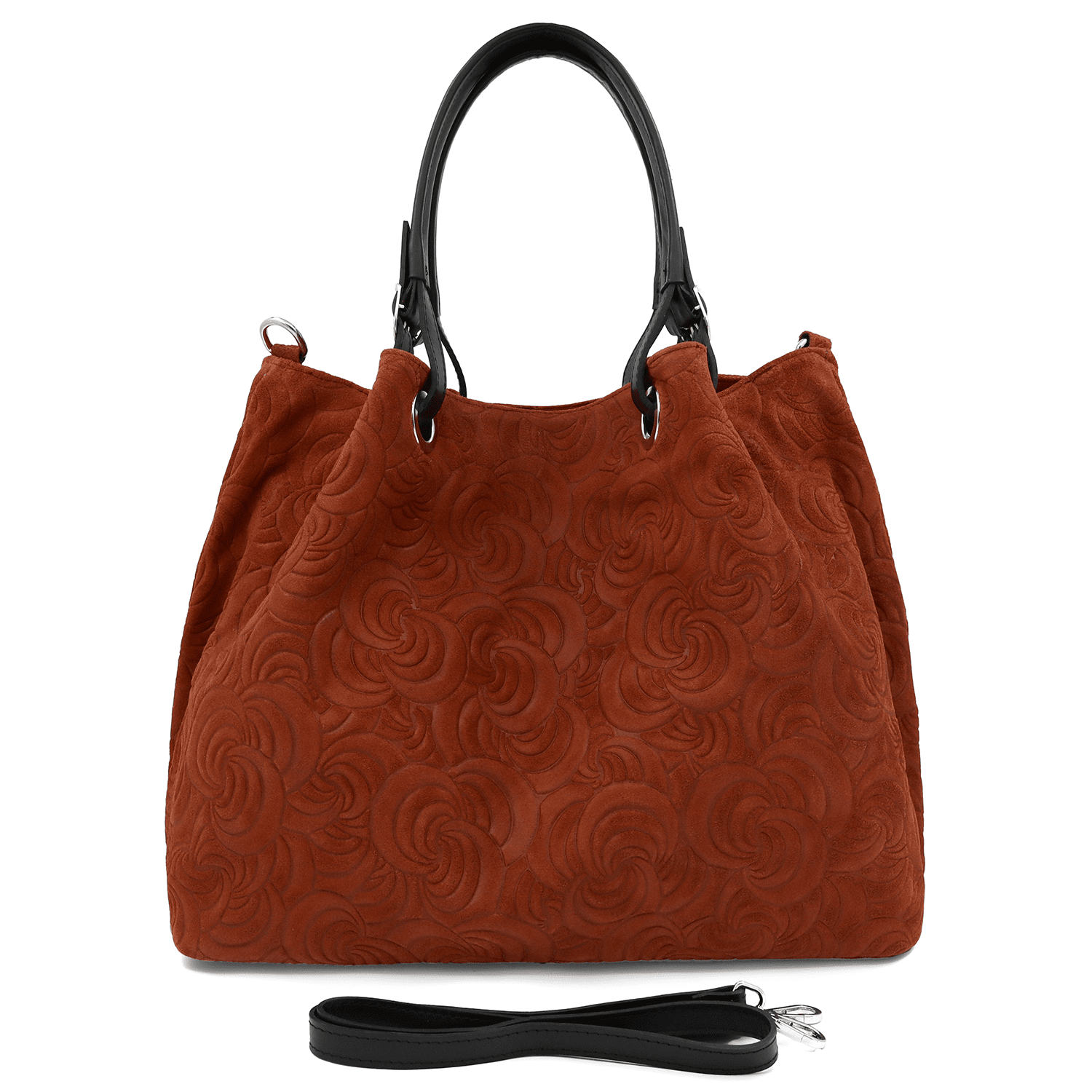 Nagy női táska természetes velúrból Rosie - cserépkék