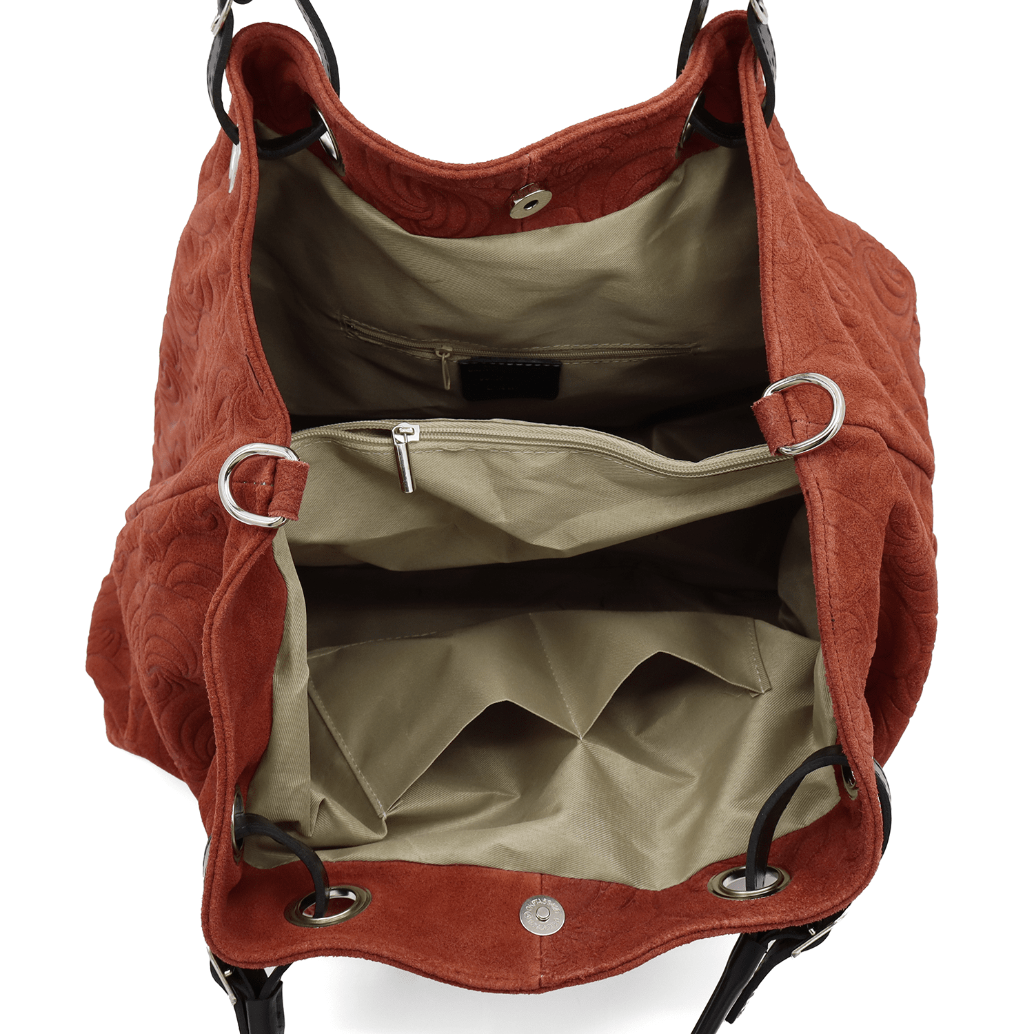 Nagy női táska természetes velúrból Rosie - cserépkék