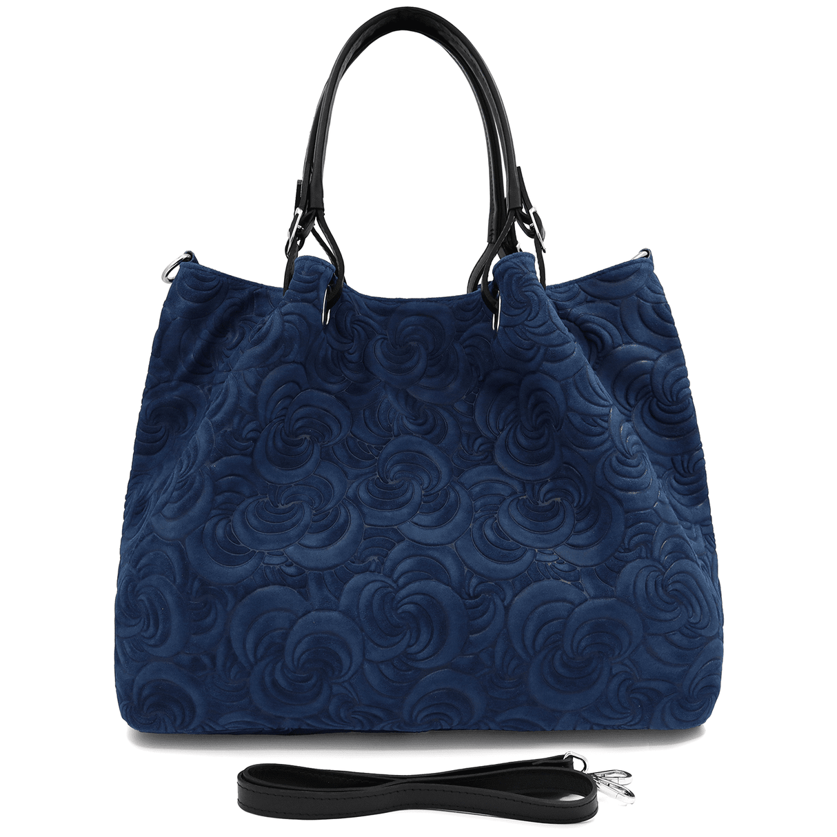 Nagy női táska természetes velúrból Rosie - kék