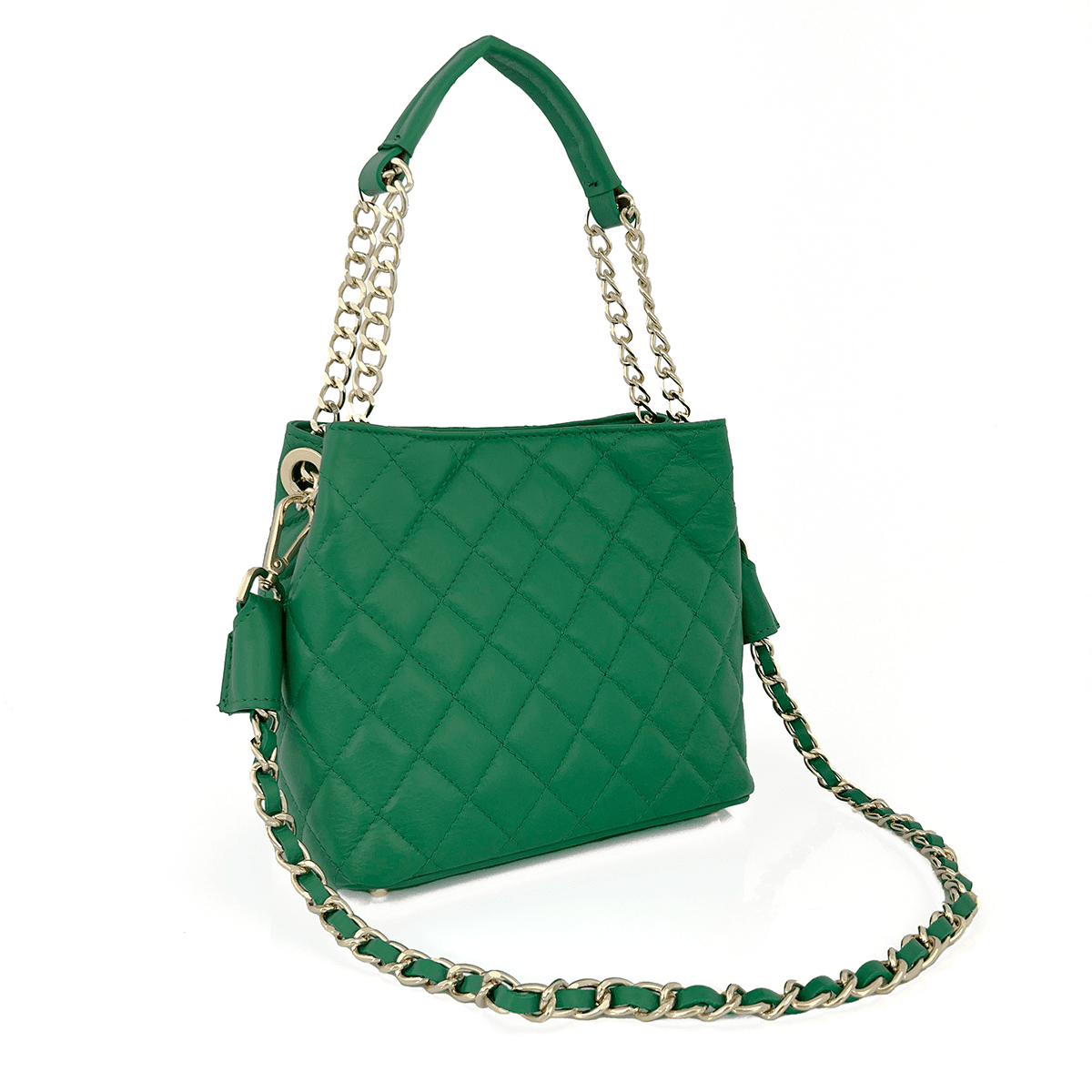 Luxus női táska természetes bőrből Cremona - zöld