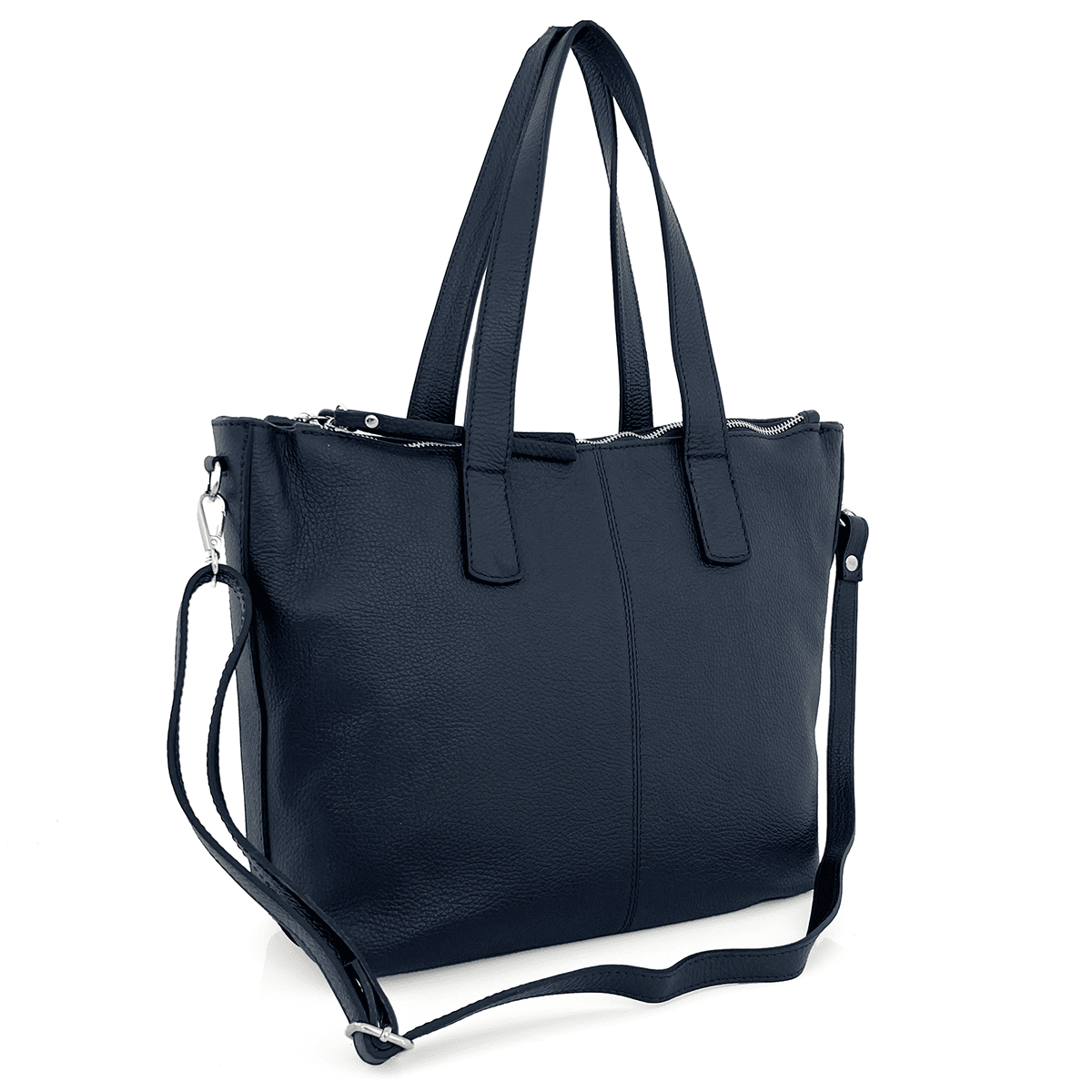 Nagy természetes bőr táska Tropea - sötétkék