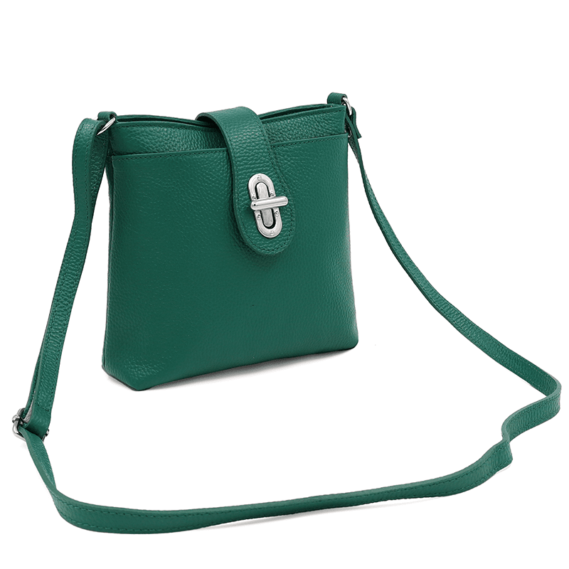 Andria természetes bőr válltáska - zöld