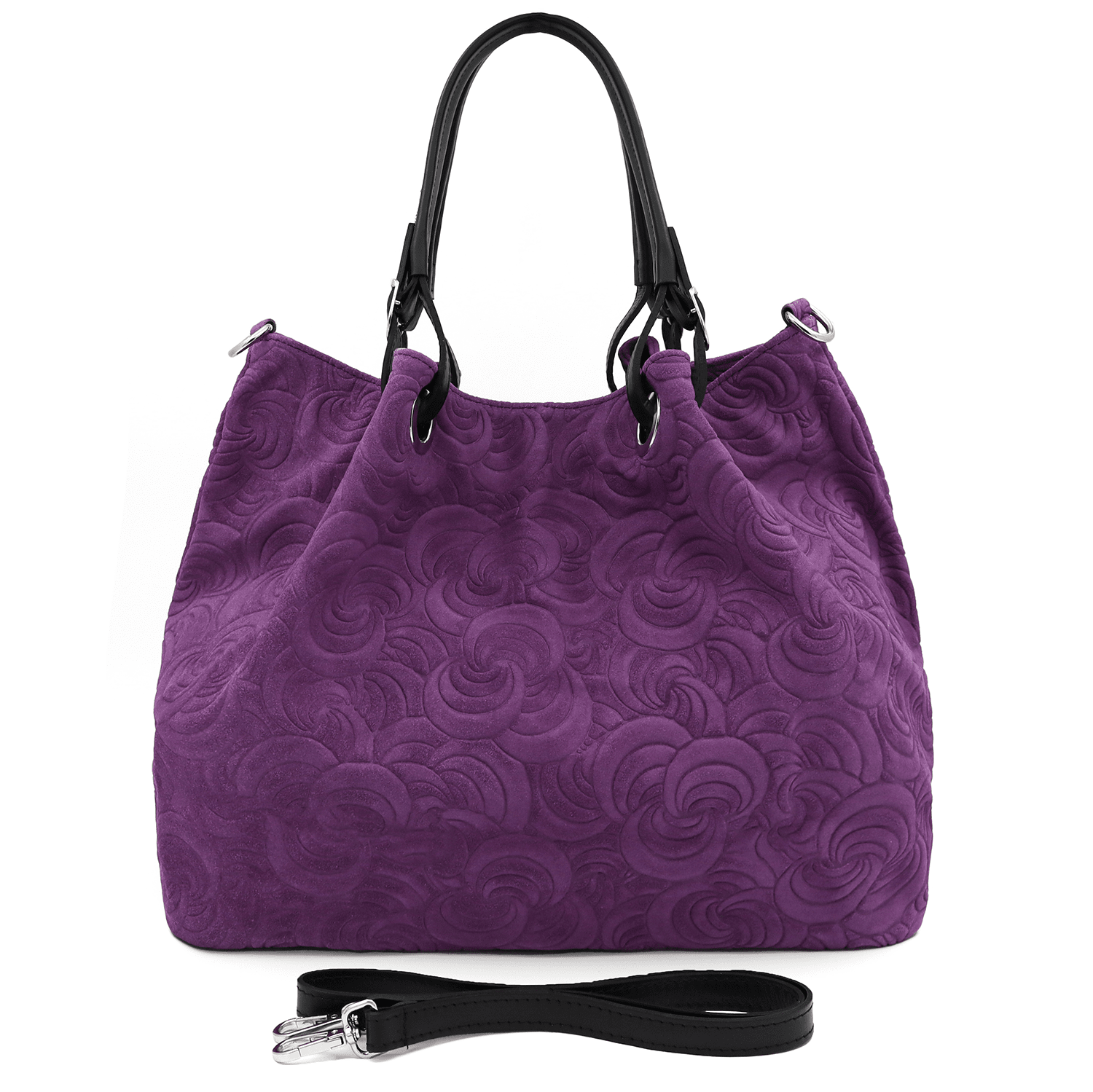 Nagy női táska természetes velúrból Rosie - lila