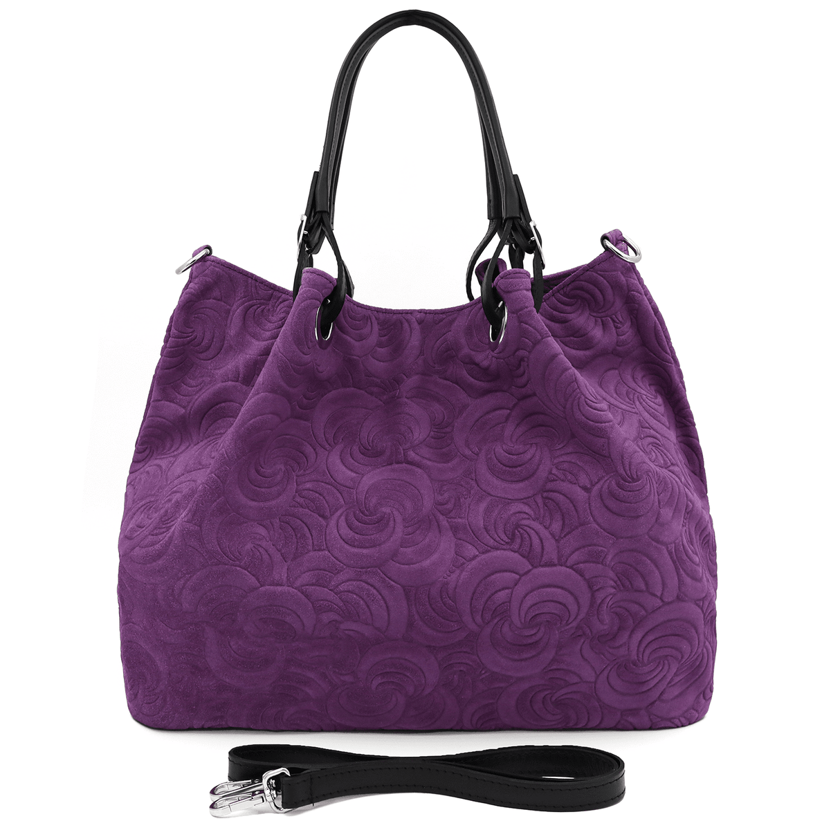 Nagy női táska természetes velúrból Rosie - lila