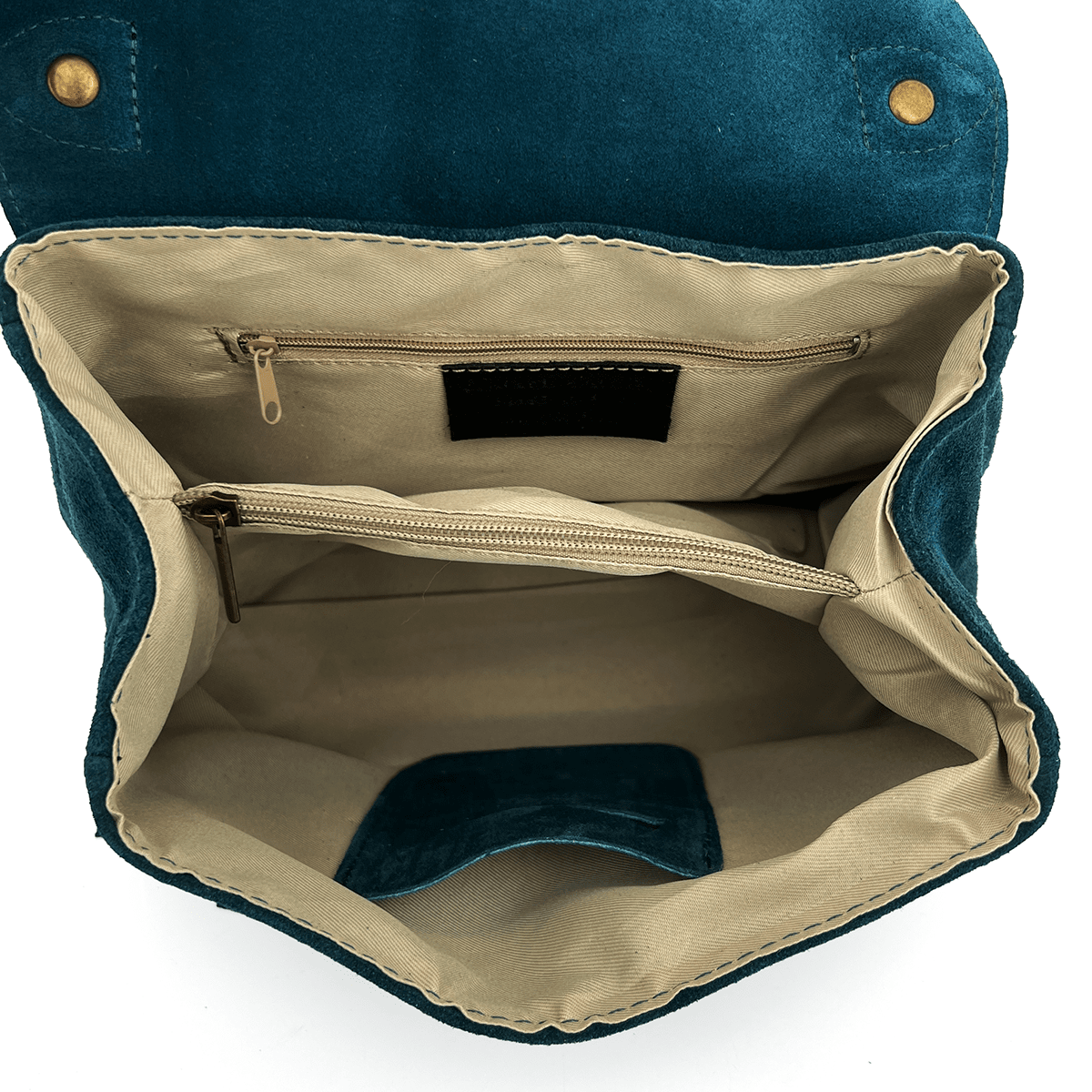 Női táska természetes velúrból - kék