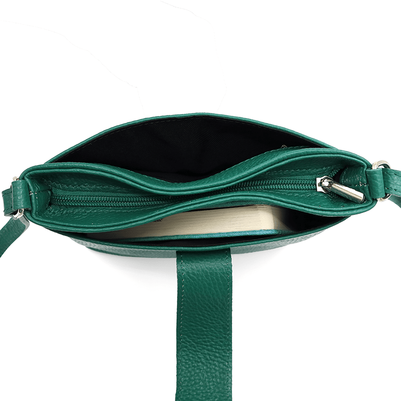 Andria természetes bőr válltáska - zöld