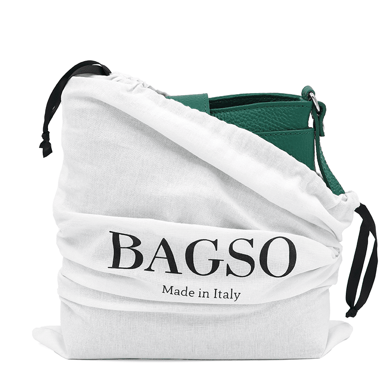 Andria természetes bőr válltáska - zöld