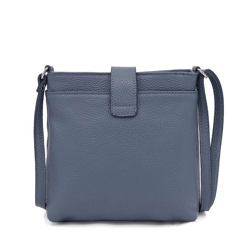 Andria természetes bőr válltáska - világoskék