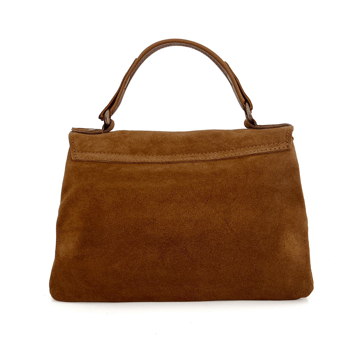 Női táska természetes velúrból - cseréptetőbarna