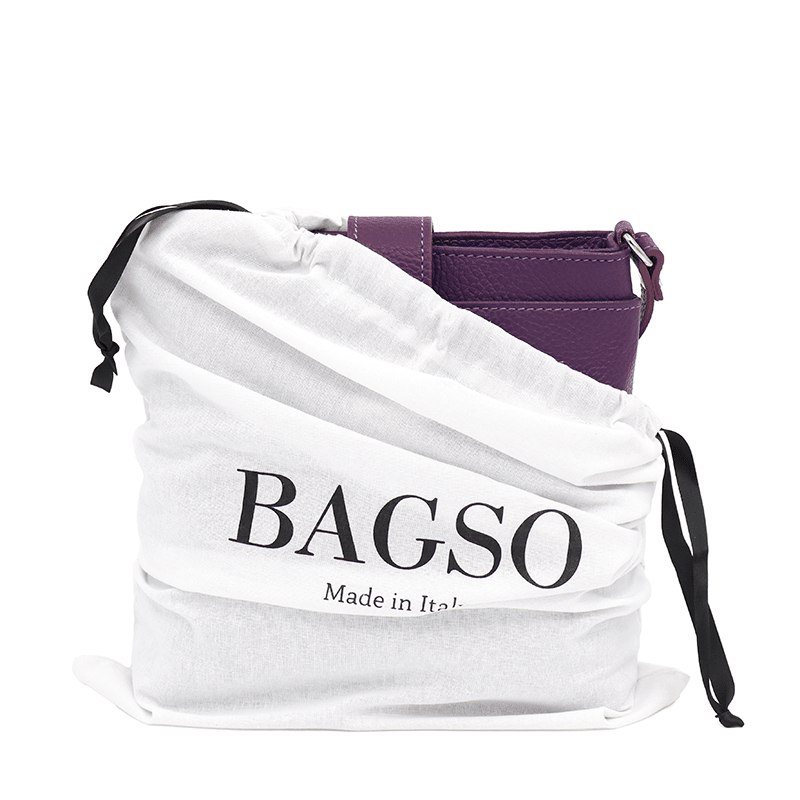 Andria természetes bőr válltáska - lila