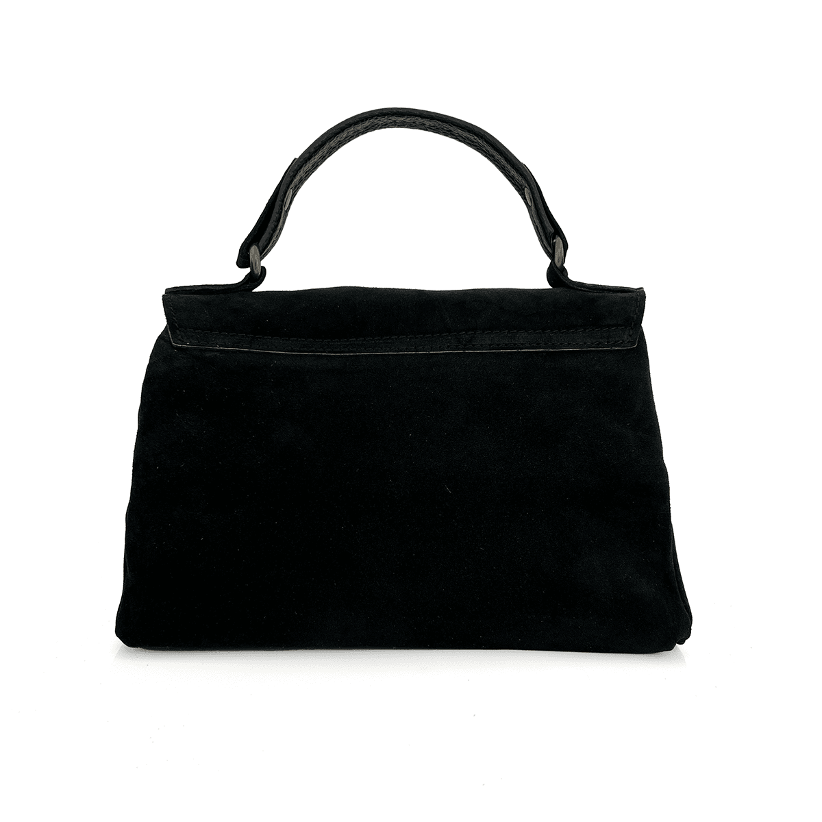 Női táska természetes velúrból - fekete