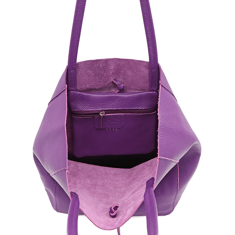 Táska típusú táska természetes bőr Sienna - lila